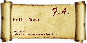 Fritz Anna névjegykártya
